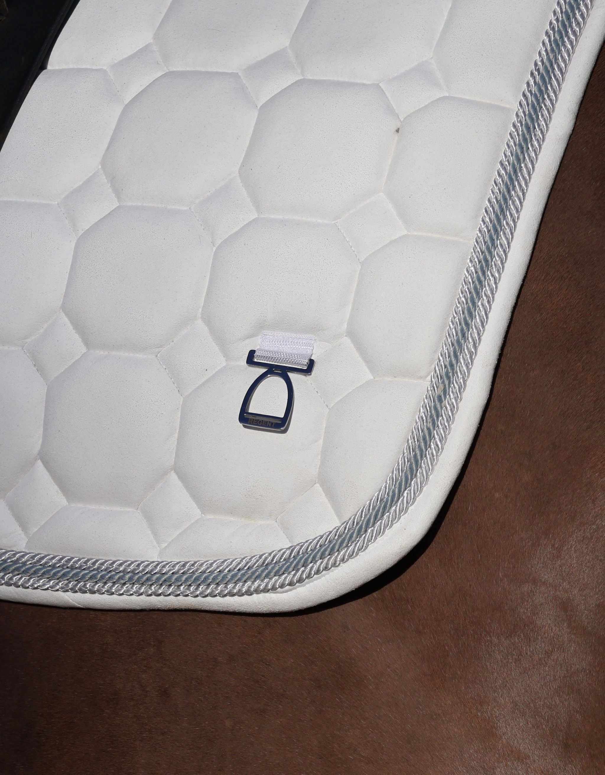 Classic Dressage Saddle Pad - White Suede