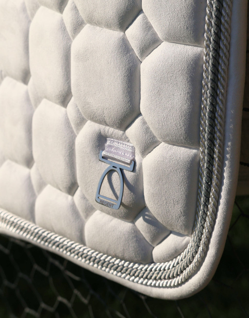 Classic Jump Saddle Pad – White Suede