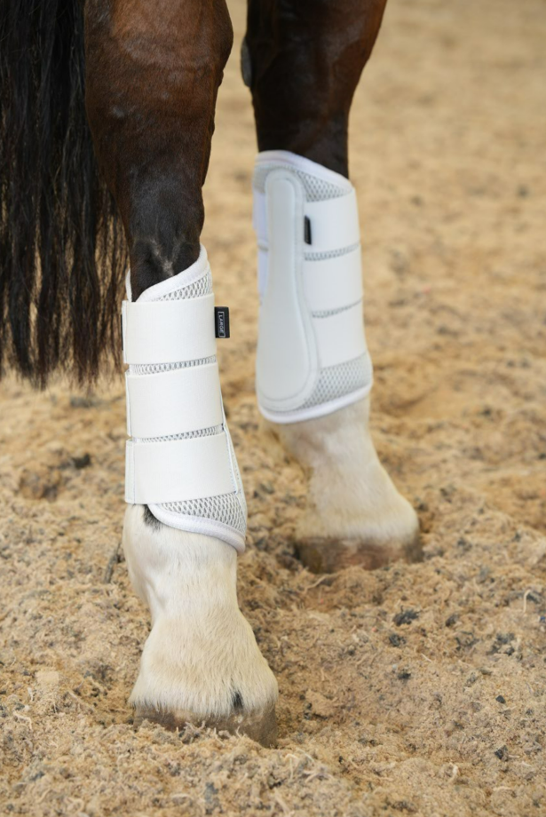 White Mesh Tendon Boots - Fleeceless