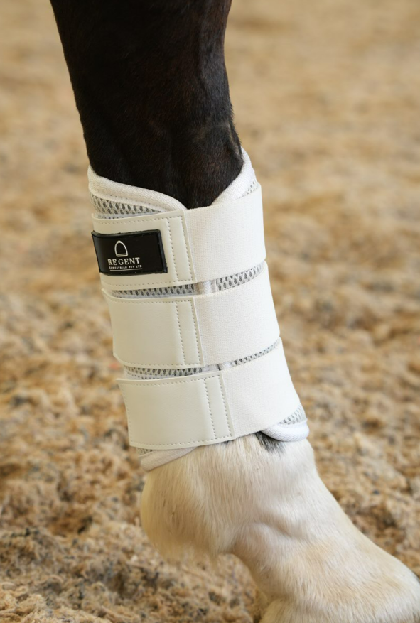 White Mesh Tendon Boots - Fleeceless